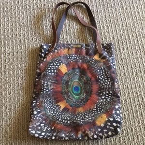 EUC Lucky Brand feather tote